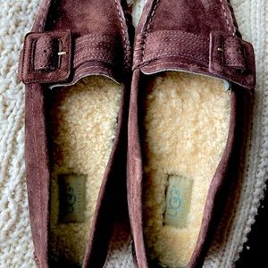 Ugg brown suede loafers new without box. I got as gift but I am a size 8.